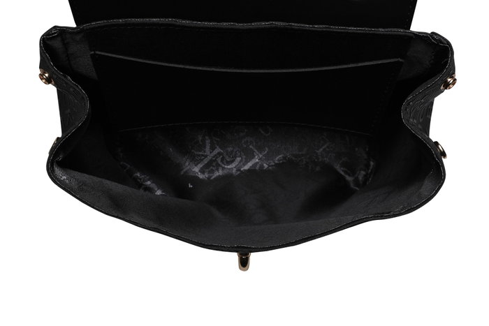 Lucky Bees 1214 Mochila de piel de polivinilo, Negro, 20x10x23 cm